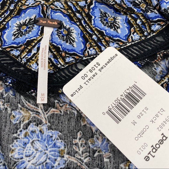 Free People NWT Moonlight Dance Printed Tunic Mini Dress Printed Size Medium New - Picture 6 of 8